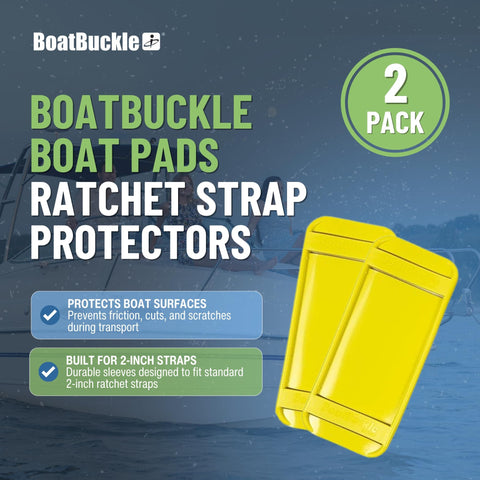 2 Inch Ratchet Strap Protectors For Trailer Tie Downs, Heavy Duty Protective Sleeves Fit 2 Inch Retractable Straps, Boat Pad Protectors, 2 Pack image with product features