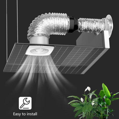 Installed 5 Inch To 4 Inch Duct Reducer Galvanized Steel Increaser with inline fan in ventilation system above plants.