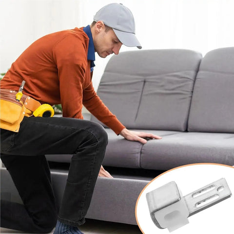 Kick Those Nagging Squeaks To The Curb With These 50 Pack Iron Hook Buckles And Sectional Connectors designed to secure a couch.
