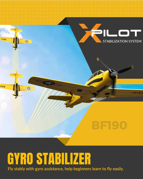 Beginner Friendly RC Plane T28 Trojan Warbird With Aileron 4CH Remote Control 2.4GHz Link Xpilot Stabilization in flight