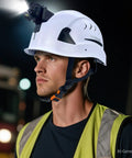 Rechargeable Headlamp For G2C Type II And G2E Hard Hats Dual Mode Front Clip Light With Built In 1800mAh Battery on helmet