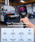 Person using Dope Handheld Thermal Imager With 3 Point 5 Inch IPS Screen And 512 By 384 IR Resolution For Electrical HVAC And Building Inspections Fusion Imaging And 2MP Visible Camera Range From Minus Four To 1022 Fahrenheit in an industrial setting.