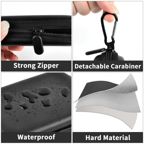Go To Portable SSD Case For T9 T7 T7 Shield And T7 Touch 1TB 2TB 4TB External Drives Travel Box with strong zipper, carabiner, waterproof hard material