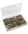 Rock Solid 260 Piece Rivet Nut Assortment Kit Featuring Metric M3 to M12 Inserts For Metal And Carbon Steel Projects With Yellow Zinc Plating Finish in case