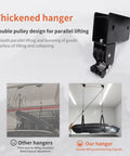 Heavy Duty Ceiling Hoist System For Garage Storage With Aluminum Construction, 125 Lb Capacity Overhead Lift installed in garage