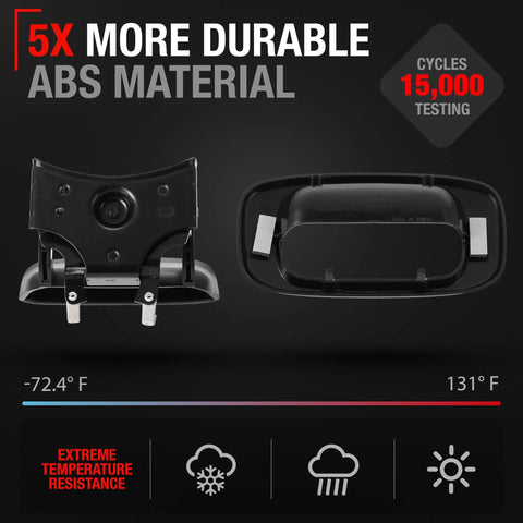 Heavy Duty Smooth Black Tailgate Handle Assembly And Bezel For Chevy Silverado 1500 2500 3500 And Gmc Sierra Trucks Years 1999 Through 2007 showing durable ABS material.