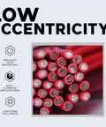 Close-up of red car wiring cables showing low eccentricity, part of the 16 Gauge Car Wiring Bundle Pack For Power And Ground Audio And Lighting Circuits Offering 100 Ft Rolls In A 6 Roll Set Copper Clad Aluminum CCA Plug And Play Ready For Your Ride And Auto Setup.