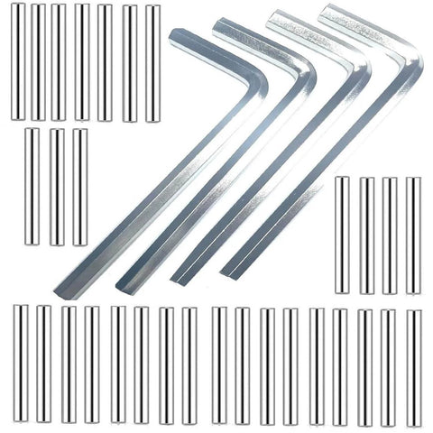 Spring Hinge Tension Pin Replacement Kit With 41 Stainless Steel Shelf Pins And 4 Hex Wrenches for DIY hinges and door closer.
