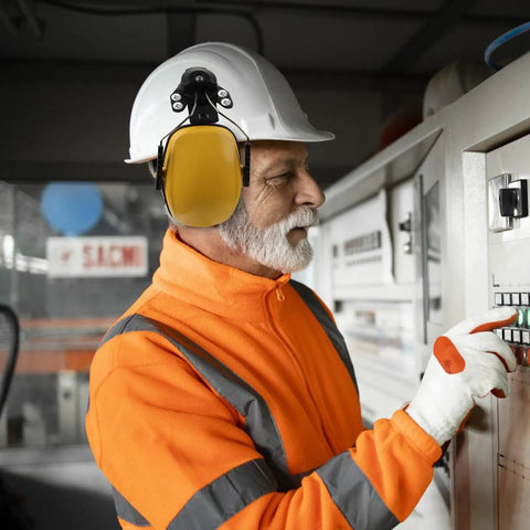 Heavy Duty Hard Hat Earmuffs With Hella Thick Sponge Cushions For Kickass Noise Reduction And Reliable Hearing Protection On Any Big Construction Jobsite Today