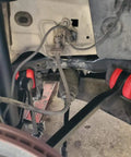 Complete Front Rear Upper Lower 20 Piece Suspension Control Arm Kit With Heavy Duty Bushings Heat Treated Ball Joints Dodge Charger Rwd Busted Suspension Fix 2005 Through 2010 installed undercarriage view