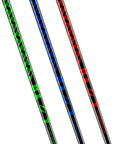 Golf Swing Speed Trainer System To Get Longer Drives Through Overspeed Training With CNC Milled Weighted Sticks in green, blue, and red