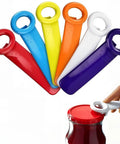 6 Pack Jar Lid Opener Tool Set Featuring Long Lever Handle To Pop Loose Stubborn Vacuum Seals Effortlessly by colorful handles.
