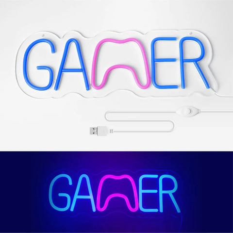 Led Gamer Neon Sign Dimmable With Adjustable Brightness For Game Room Decor Dope Neon Wall Light For Teen Gamer Room Gift