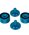Sky Blue Welding Hood Pipeliner Helmet Fasteners Replacement Headgear Screws With Aluminum Anodized Build And Silicone Washer No Slip Grip 1 Pair For Tight Secure Welding Gear shown in close-up view.