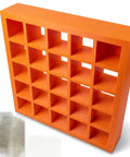 Splash N Color ER16 Collet Organizer Rack in orange holds up to 11 precision tooling bits in compact labeled slots.