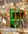 3-In-1 Heavy Duty Garden Tools Kit With Carbon Steel Trowel Transplanter And Cultivator in gift packaging