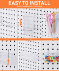 Easy to install Badass Heavy Duty Metal Pegboard Wall Storage Kit With 90 Pieces Of Hooks Bins Cups Paper Towel Holder And Steel Tray.