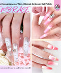 Airbrush Gel Nail Polish Set With 24 Hema-Free Non-Acetone Colors For Gradients And Layered Nail Art, High Color Saturation