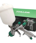 Italian Designed HVLP Spray Gun With 1.3mm Tip And 600ml Cup Ergonomic Palm Fit Handle Embedded Trigger Through Body Pro Grade