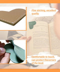 Top Tier Handmade Leather Heart Bookmarks Six Piece Set Soft Pu Leather Page Markers With Tight Stitching Designed For Serious Readers And Gifting Purposes A Straight Up Best Seller With Awesome Vibes. Close-up of heart-shaped PU leather bookmark showing fine stitching and soft touch.