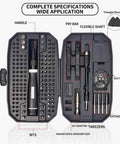 Premium 152 in 1 Precision Magnetic Screwdriver Set With Crv Steel Bits For Laptop, Phone, Console, PC And Watch Repair Kit Including Torx Tools, open case