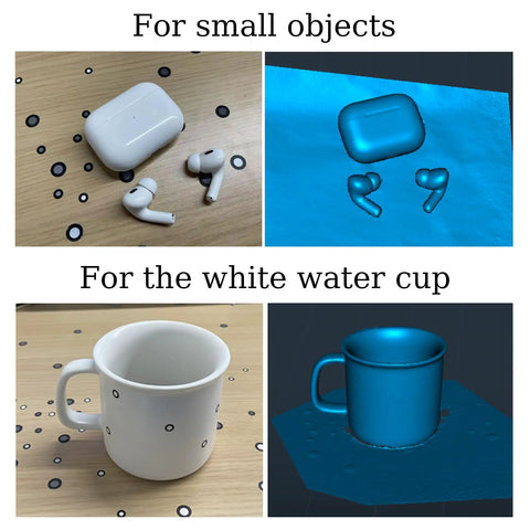 3D Scanning Marker Dots For Grab And Go Setup On Most 3D Scanners 3 Mm Size 840 Points on cup and earbuds