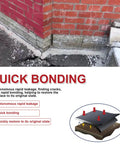 All Purpose Leak Repair Sealant Spray Waterproof 100ml Quick Dry Crack Filler For Roofs Walls Wood Concrete And Gutters image showing application on corner bricks and illustration of bonding layers.