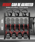 Three Tier Dumbbell Rack Stand For Home Gym With Adjustable Height And Space Saving Compact Design 1000 Lb Capacity