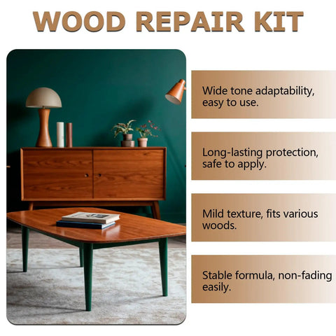 Two Piece Wood Repair Kit For Floors And Furniture Repair Scratches And Nicks Easy Fix That Restores Finish No Sanding Needed