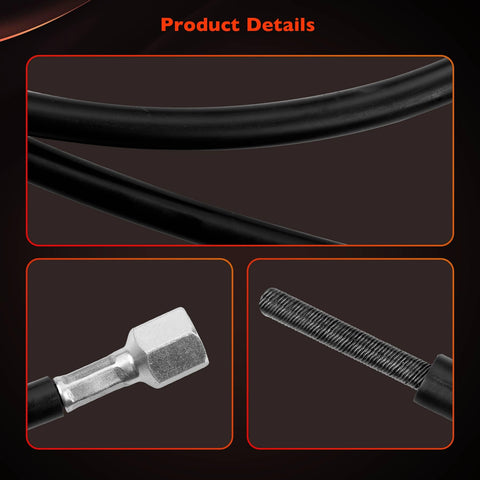 Close-up of Upgraded 340-4990 Remote Brake Bias Adjuster Cable, 5-Foot Length, 3/8-24 Thread showing cable details and connectors.