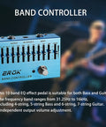 10 Band EQ Pedal For Electric Guitar And Bass With Independent Per Band Gain From 31.25 Hz To 16 kHz, Blue Finish, Displayed on Stage