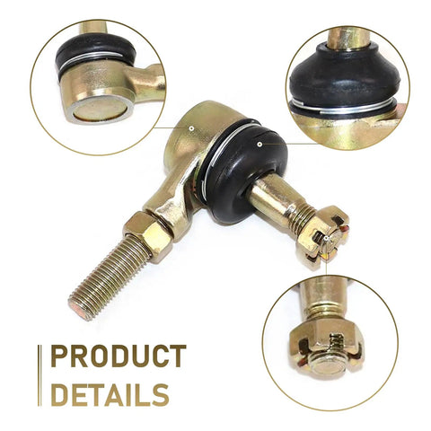 2 Pack M10xM10 Tie Rod Ball Joints Left And Right For ATV UTV Off Road Swing Arm Heavy Duty Upgrade Replacement Parts Universal For Four Wheelers Go Karts Scooters Gold, gold steel joint detail