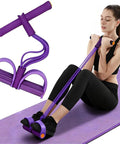 Six Tube Pedal Resistance Band With Elastic Tension Rope For Yoga Style Full Body Stretching And Fat Burning Natural Latex Fitness Gear