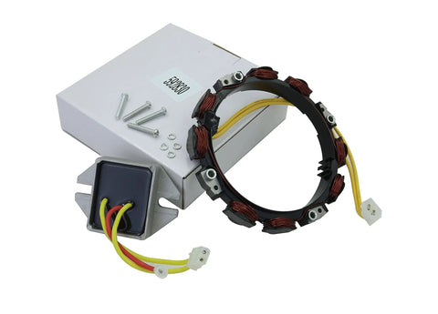 Alternator Stator Kit For 18 To 24 HP Lawn Mowers With 10 To 16 Amp Charging, Includes 845907 Regulator and screws