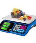 Heavy Duty Digital Kitchen Scale With 66 Lb And 30 Kg Capacity, 1 g Precision, Price Computing, Stainless Steel Surface with fruits