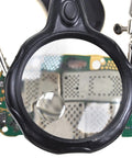 4X LED Magnifier Soldering Station With Light, Adjustable Stand And Auxiliary Clips magnifying circuit board