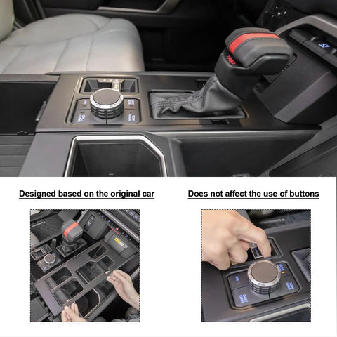 Toyota Tundra Sequoia Gear Shift Panel Trim Cover Matte Black Anti Scratch Shield For Central Console Easy Peel And Stick Shifter Frame Protector No Fuss Install 2022 2023 2024 2025 2026 shown on console
