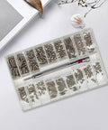 Straight Up Perfect Mini Screw Kit With 48 Metric Micro Screws In Slick Compact Case organized in clear case with a screwdriver.