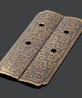 Antique Brass Cabinet Drawer Knob Handle For Furniture Decorative Door Hardware with intricate retro design pattern