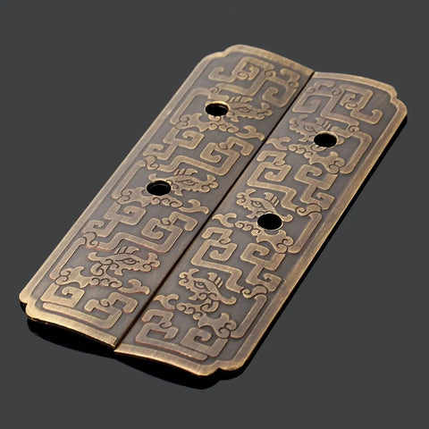 Antique Brass Cabinet Drawer Knob Handle For Furniture Decorative Door Hardware with intricate retro design pattern