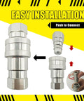 Heavy Duty 3/8 Inch Npt Hydraulic Quick Connect Coupler Set Iso 5675 Carbon Steel Couplings with easy installation design.