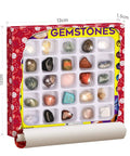 Awesome 25 Piece Rock and Mineral Kit for Kids Ages 6 to 12 STEM Geology Toy Set with Real Rocks Gemstones and Crystals for Hands On Science Discovery and Learning Perfect Starter Geology Kit for Classroom Home School Projects, 13cm box