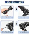 Installation steps for Adjustable Bike Stem For 25.4mm Handlebars And 28.6mm Forks, 100mm Center Length, Aluminum Riser.
