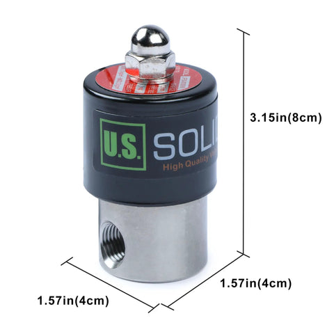 Stainless Steel 1/4 Inch Electric Solenoid Valve 24VDC Normally Closed with Viton Seals, heavy-duty flow control for liquids and gases.