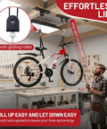 2 Pack Bike Ceiling Hoist Storage System for Garage Weight Lifting Gear 88 Pounds Capacity Heavy Duty Steel Pulley Rack with bike.