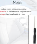 Notes about Hyundai Key Fob Shell Case Replacement For Sonata And Santa Fe with included screwdriver for installation.