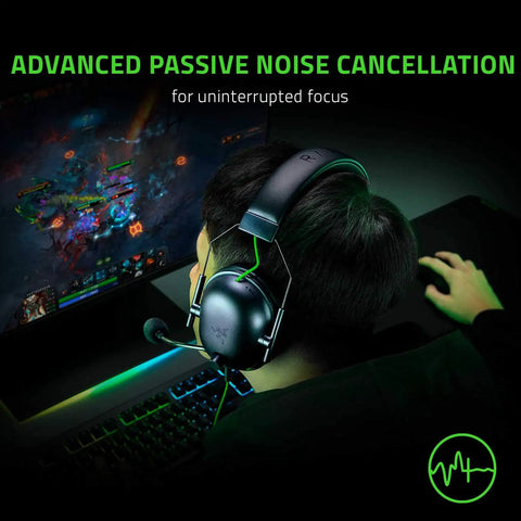 Gamer wearing Dope Gaming Headset With 7.1 Surround Sound And 50mm Drivers Memory Foam Cushions And Closed Ear Cups For PC PS4 PS5 Switch 3.5mm Audio Jack Noise Cancellation For Immersive Play, playing on computer in dark room