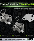 4.7 Timing Chain Kit With Sprocket For 2002 To 2008 Dodge Ram Dakota Durango Jeep Grand Cherokee Commander And Mitsubishi Raider V8 Engines Replacement OEM Style With Durable Gears And Timing Components showing timing chain tensioner and metal plate.