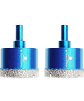 Dry Diamond Core Drill Bit Set 2 Pc 2 Inch 50mm Diamond Hole Saw Core Bits With Triangle Shank For Porcelain Tile Ceramic Stone Granite Marble Drilling Ideal For Dry Drilling In Porcelain Tiles Ceramic Stone Granite Marble For DIY Home Renovation