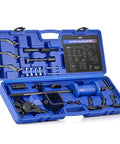 All In One Slide Hammer Puller Kit DIY Ready 22 Piece With One Inch To Two Inch And Seven Eighths Inch Adapters Front And Rear Axle Bearing Seal Remover Dent Repair Tool Set 2 Jaw And 3 Jaw Yokes in blue case